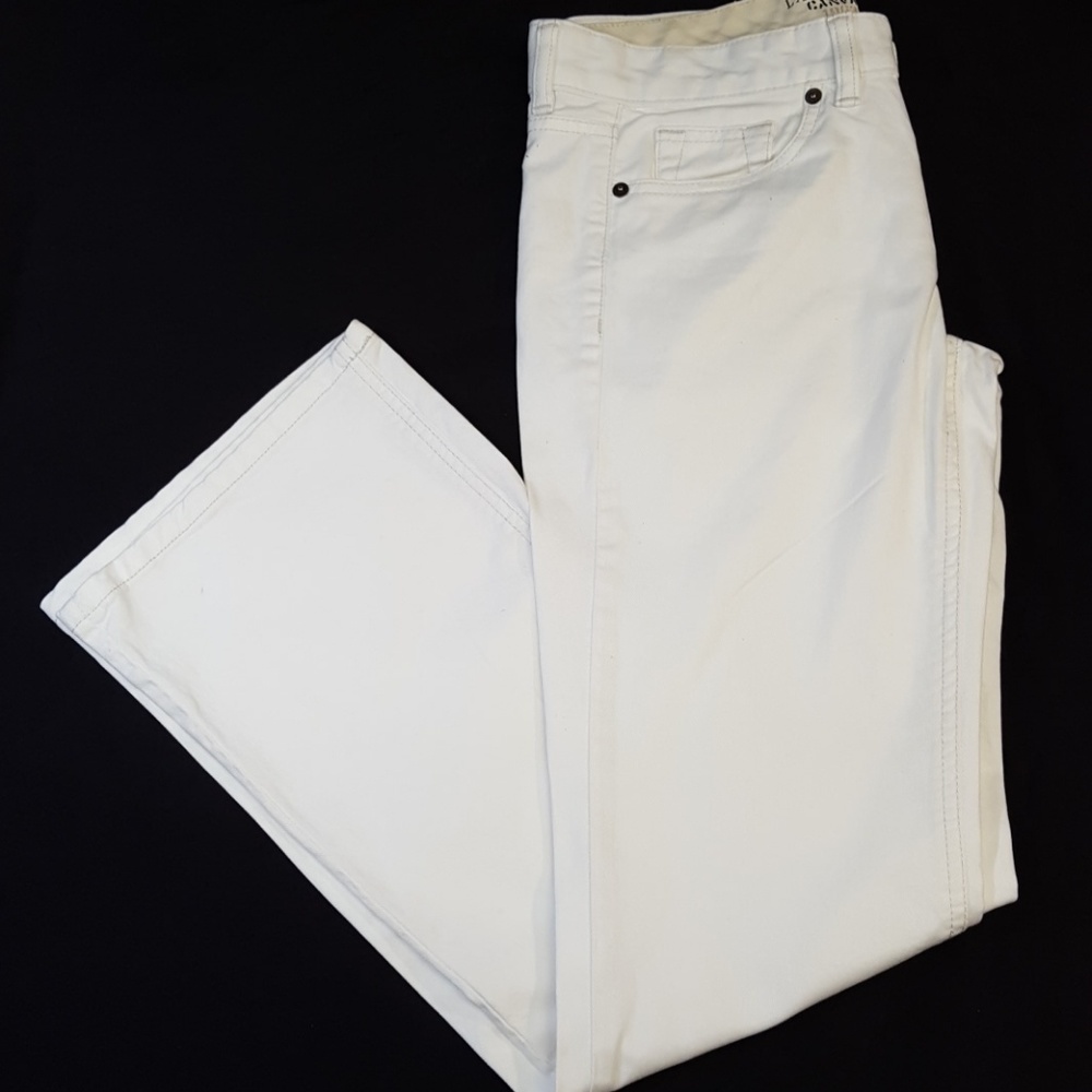 Vtg Low Rise LANDS END WOMENS 29 WHITE DENIM JEANS